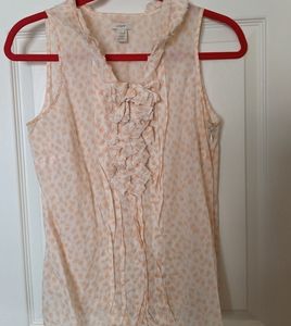 JCrew Sleeveless Ruffle Front Blouse